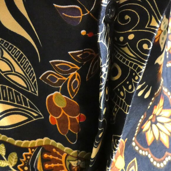 Vintage Men Brown Shirt Size S Abstract Floral 80s 90s Vacation Summer Short Slv - Picture 7 of 7